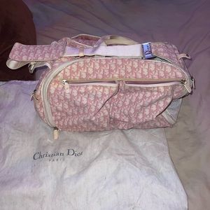 Super rare Christian Dior Pink monogram dog carrier